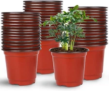 Nursery Pot, 75 Pcs 4" Plastic Nursery Seed Starting Pots Flower Plant Container