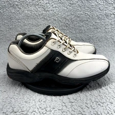 FootJoy Men’s Golf Shoes 10.5M White Black Leather Green Joys 45463