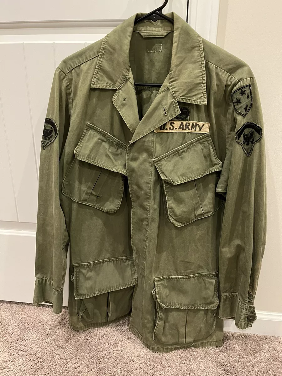 23rd Infantry Division Vietnam War OD Army Slant Jungle Fatigue Jacket