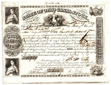 600 Shares State Of Ohio Canal Stock No. 18939 Loan Of 1860 Apr. 20 1847