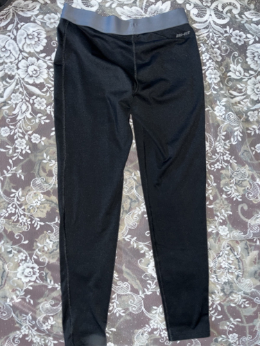 LKNW Nike Pro Dri Fit Running yoga leggings pants black athletic Girl's M - L - Picture 8 of 11