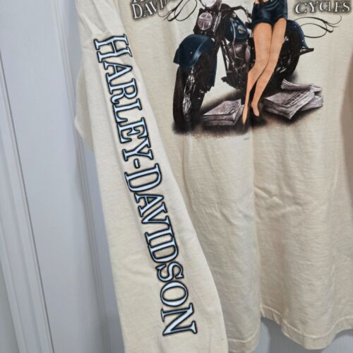 Harley Davidson T-Shirt Herren Extra Large Paper Girl Moto Biker Langarm Baumwolle - Bild 4 von 9