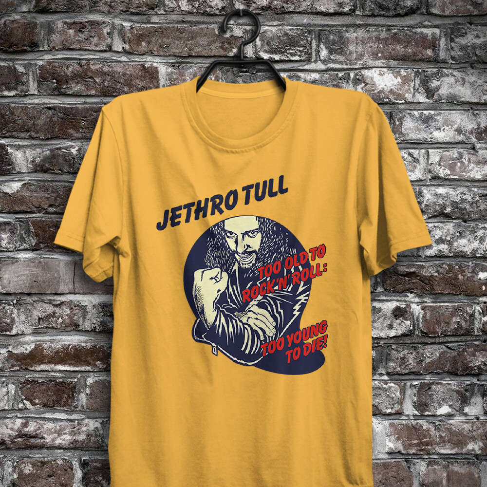 80s JethroTull Tシャツ　Ian Anderson サイン入り Too Old to Rock 'n' Roll: Too Young to Die! Jethro Tull T-Shirt