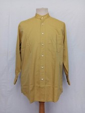 Givenchy Monsieur Collarless Yellow Pinstripe Cotton Men's Casual Shirt L/S 46