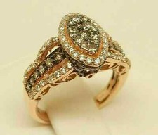 3Ct Lab Created Chocolate  Diamond Engagement Wedding Ring 14K Rose Gold Plated