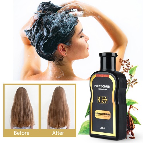 2x 200ml Reverse Grey Hair Darkening Shampoo Natural Polygonum Essence Hair Care - Picture 8 of 14