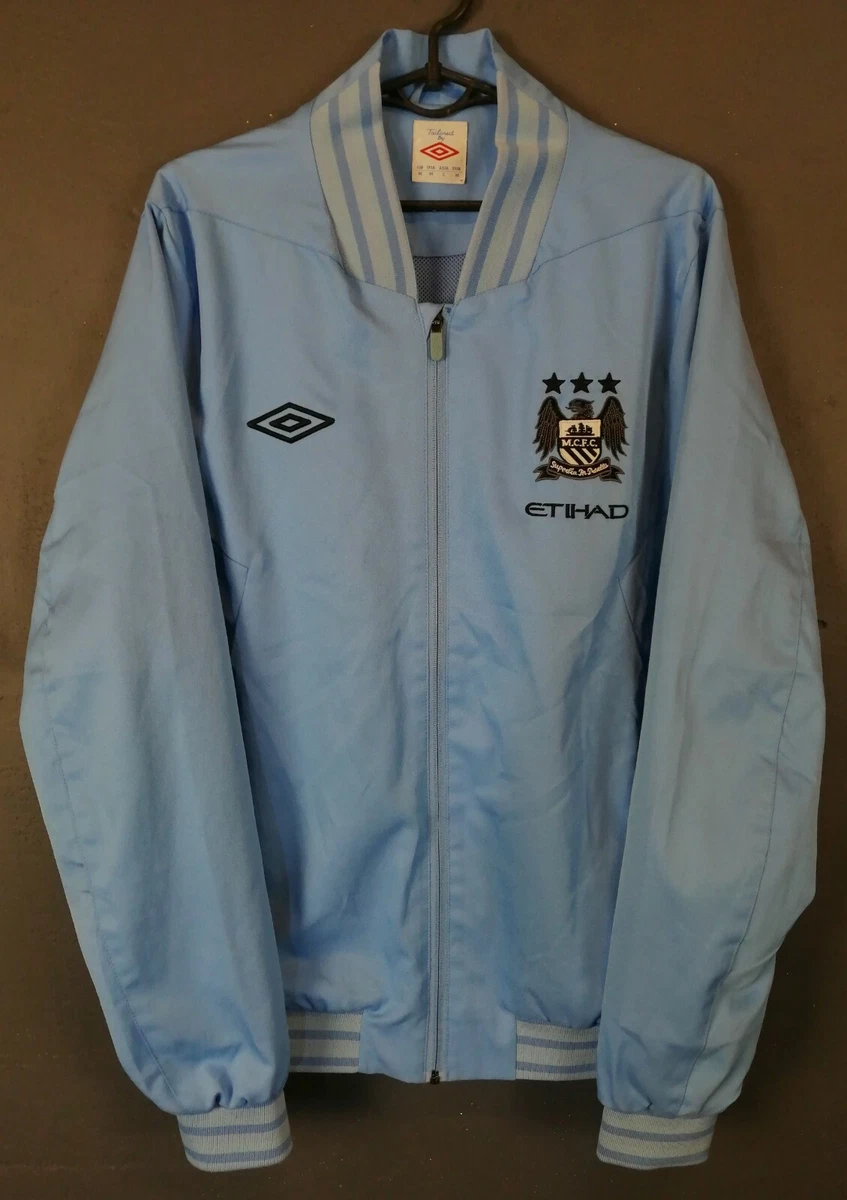 RARE UMBRO MEN'S FC MANCHESTER CITY JACKET SOCCER FOOTBALL BLUE SIZE M MEDIUM