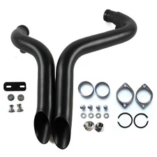 LAF 2" O.D Exhaust Pipes for Harley Touring Sportster Softail W/ Flange Black