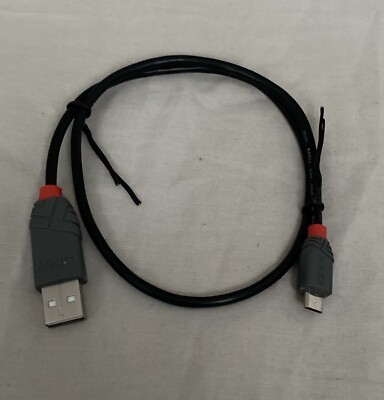 Lindy 36731 0,5m USB 2.0 Typ A auf Micro-B Kabel - Schwarz | Geöffnet Nie Benutzt