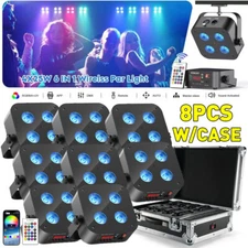 Rechargeable LED RGBWA+UV Battery Par Stage Light DMX APP Party DJ Show Wireless