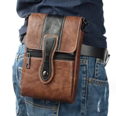 Universal Leather Phone Holster with Belt Clip Flip Cell Phone Pouch Case Cover