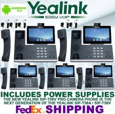 YEALINK SIP-T58W PRO CAMERA SIP IP PHONE WIFI BLUETOOTH-5 PHONES-5 POWER SPLYS