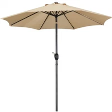 7.5/9/10/11FT Patio Umbrella Market Table Umbrella Outdoor w/Push Button Tilt