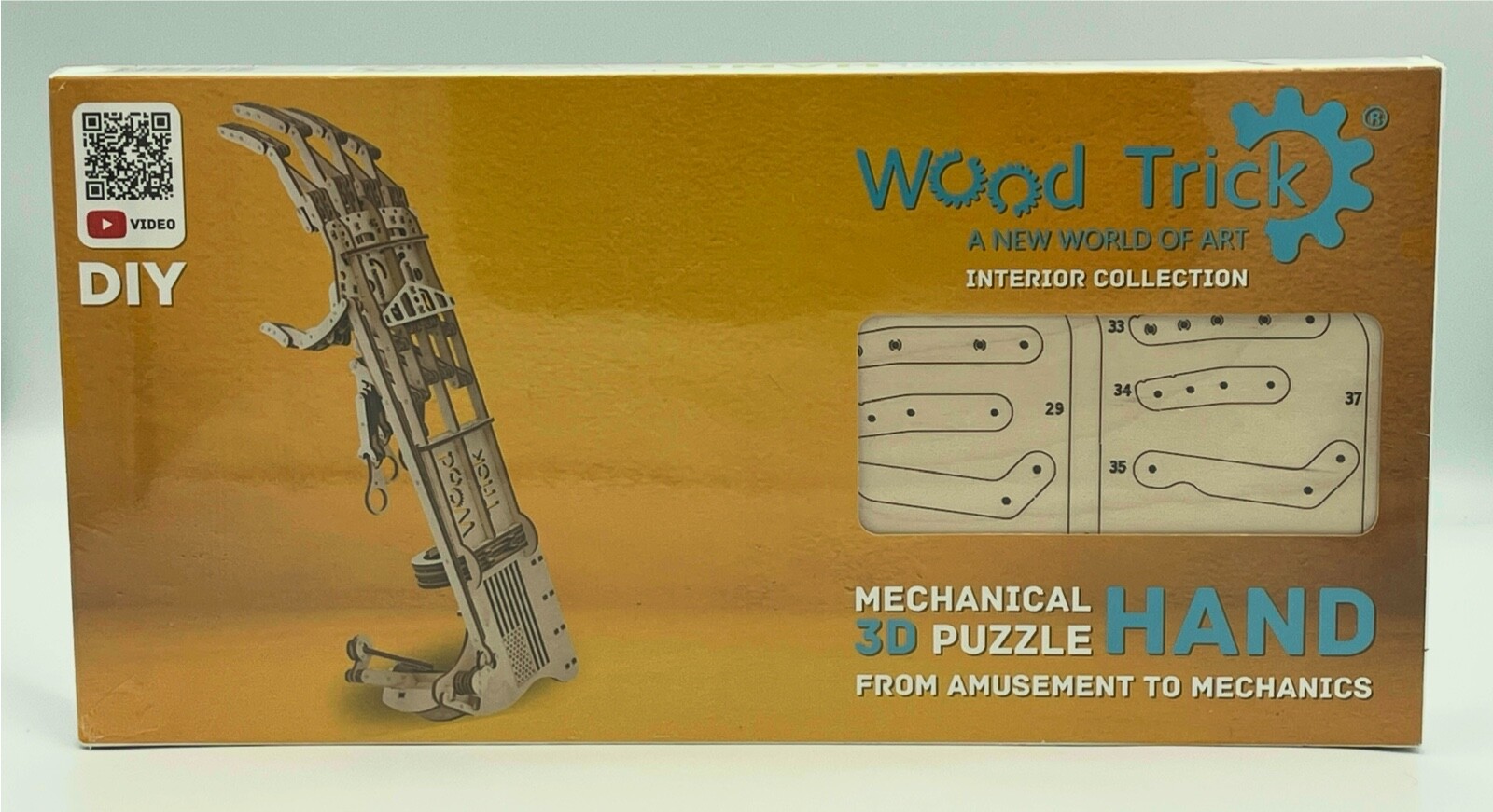 Wood Trick - Mechanical Hand - Laser Cut Wooden 3D Puzzle Model Kit - New