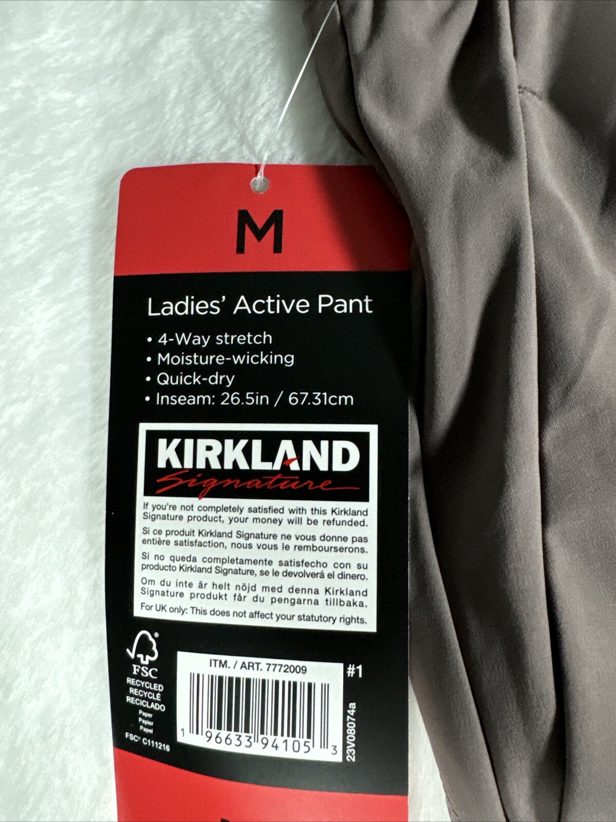 Kirkland Signature Ladies' Active Pants, Gray, Size M , color Hopsack