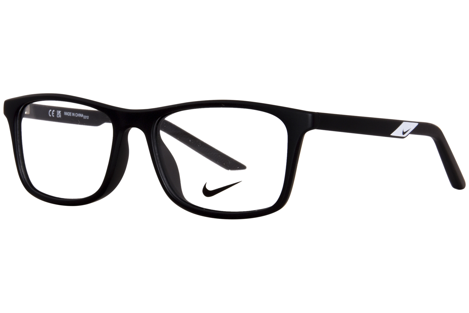 Nike 5544 001 Eyeglasses Youth Kids Matte Black Full Rim Rectangle Shape 50mm