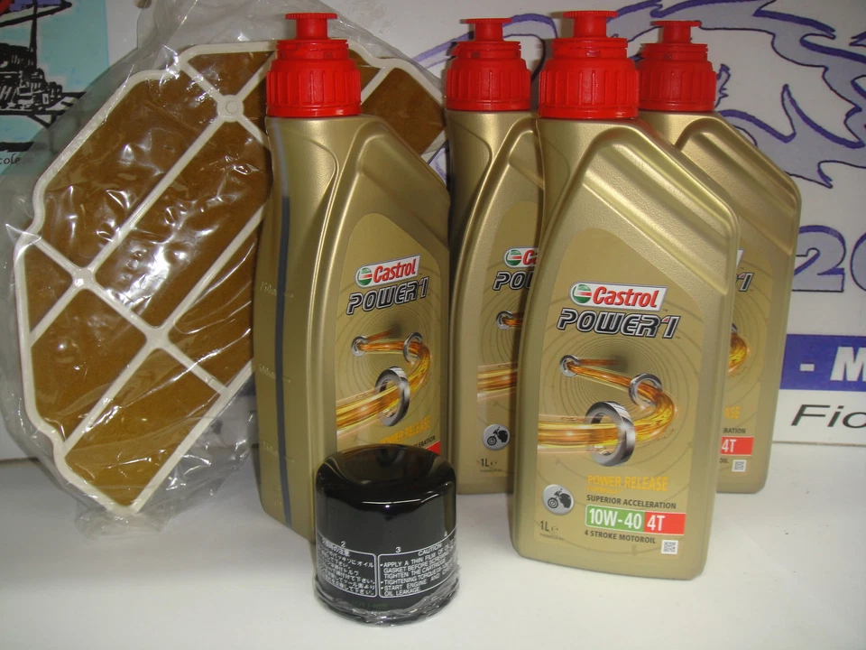 Set Entretien Castrol POWER1 + Filtre à Huile Air Kawasaki ZX6-R 600 Ninja - Photo 1/1