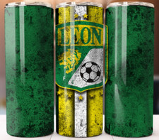 Leon Futbol Tumbler 20oz Skinny Cup Mug Stainless Steel w Straw