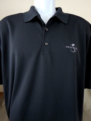 New Rare Nike Golf Universal Pictures Polo Shirt Black Short Sleeve Movies XL