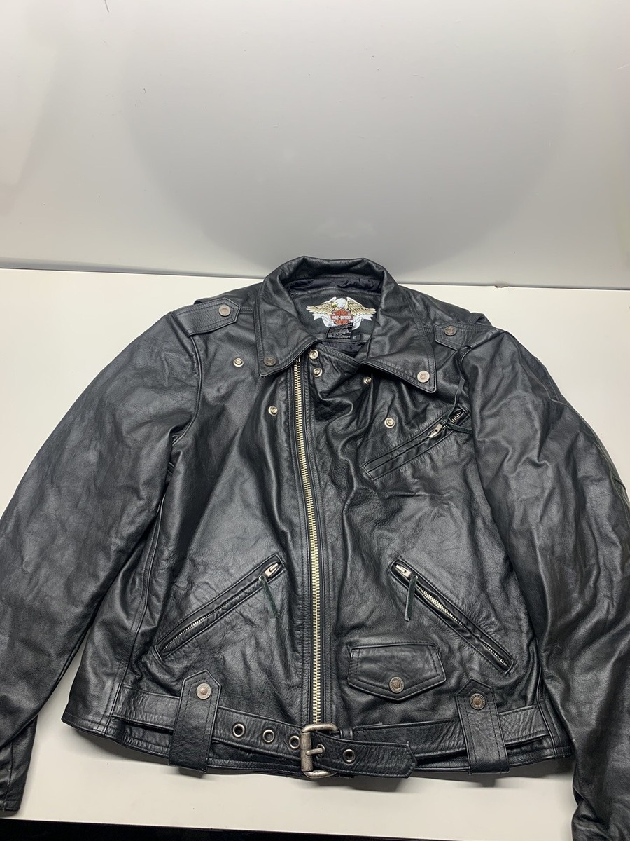 ジャケット・アウター Harley-DavidsonMileage Club / Distressed Vintage Harley Davidson American Legend Shovelhead Belted Leather