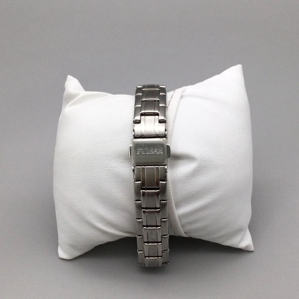 Pulsar 手表女式 25 毫米粉色拖把表盘日期 VX82-X530 全新电池 7.25 — 第 3/4 张图片