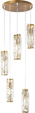 Pendant Light, Gold Modern Pendant Light Fixtures, Mini Crystal Chandeliers, Adj