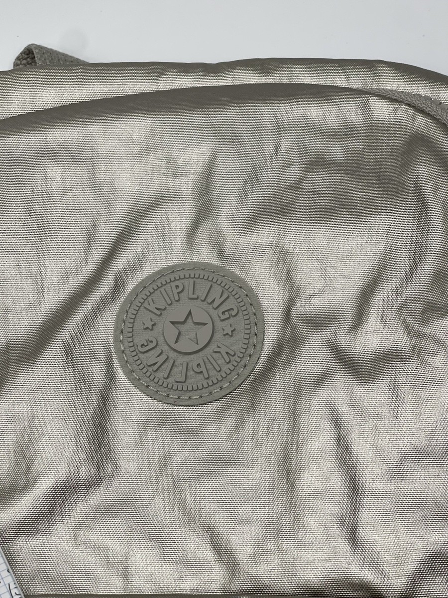 NEW Kipling Bouree Backpack School Bag Nylon Silver Beige Metallic BP4194 travel Kipling Bouree Backpack School Bag Nylon Silver Beige  main image 3
