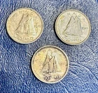3 Old Canadian Silver Dimes. 80% Silver. (2) 1949, 1950. VF. Charity Auction. ￼