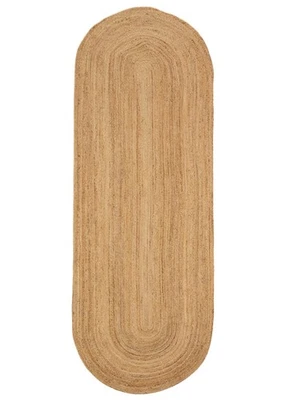 Ovale Jute Tapis Main Tressé Intérieur Extérieur Boho Dhurrie Custom Taille 4x6 - Photo 1/4
