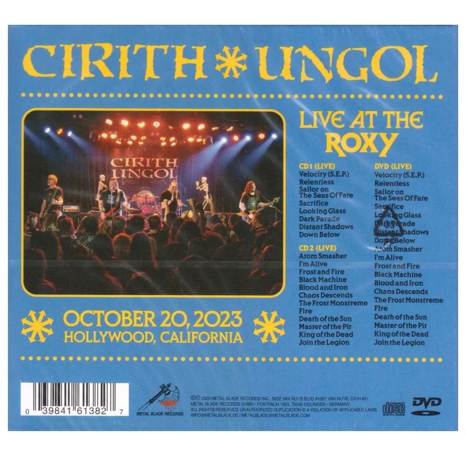 Cirith Ungol Live At The Roxy 2 CD DVD Epic Doom Heavy Metal Concert New - Image 3 of 3