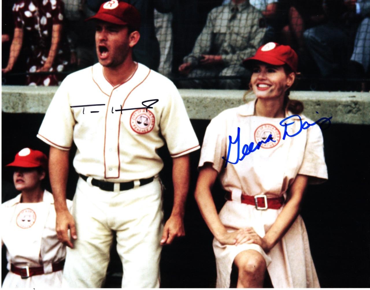 Geena Davis Tom Hanks Signed 11x14 Photo MUST SEE very nice autographed