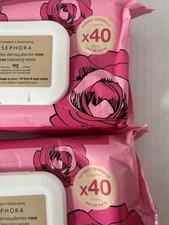 SEPHORA Clean Cleansing & Gentle Exfoliating Wipes  Rose - Moisturizing 80 Wip