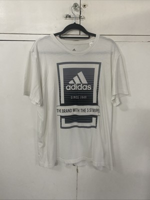 Adidas Men's T-shirt Size X-LARGE White/ Grey Excellent Condition