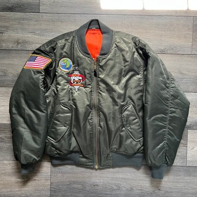 Rothco MA-1 Jacket Flyers Intermediate Army Green Bomber Jacket Patches Mens M