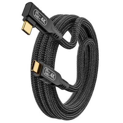 USB Cable 10ft,Long Braided USB to USB Cable 3.2 ,90 Degree Plug Right Angle ...