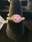 Handmade size 8 wire-wrapped Amethyst rings with Gold-Colored Plated Wire — photo 1