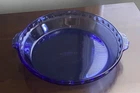 Vintage PYREX Cobalt Blue Glass Fluted Pie Baking Dish #229