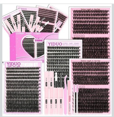 4 Styles Lash Cluster Kit 60D+80D+100D+150D Fluffy Cluster Lashes Extensions 