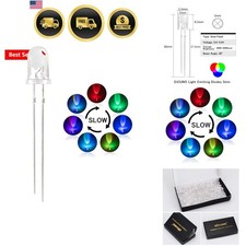 100pcs 5mm Rgb Multicolor Slow Flashing Led Diode Multi-color Blinking Chang...
