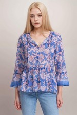 Johnny Was Workshop Florentina Ruffle Lake Blouse W18625-3