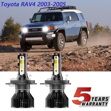 9003 H4 LED Plug Bulb Kit Toyota RAV4 2003-2005 Hi/Low Beam Bright Wattage 200W