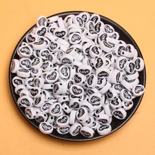 12.5 9.5mm 50pcs Acrylic Beads Colorful Loose Spacer Beads Heart Flat Love Diy