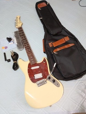 Bacchus Mustang Type White Tortoise PG Soft Case Included Electric Guitar