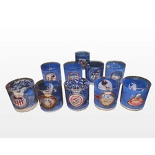 Vintage NASA Apollo Glasses Complete Collection – Set of 10 Blue/Gold Tumblers