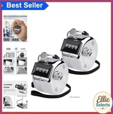 Handheld Tally Counter 4 Digit Metal Mechanical Clicker Battery Free Finger