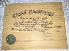 Camp Saginaw 1948 Counsellor Signed Adonna Kaplan Louis Sherr Pennsylvania Award