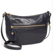 Marc By Marc Jacobs Globetrotter Midnight Navy Leather Shoulder Crossbody Bag