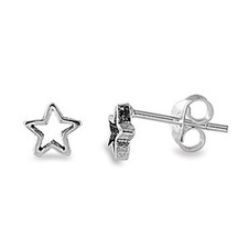 Star Stud Earrings .925 Sterling Silver