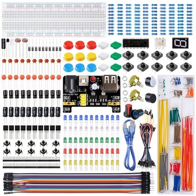 Electronics Component Kit for Arduino with Power Supply Module, Jumper Wire,P...