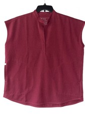Figs Burgundy Sleeveless Scrub Top Size S Technical Collection Lightweight